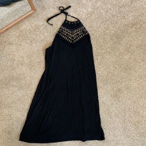 Women’s Lascana Sun Dress, Crocheted Top, Size 8, Black